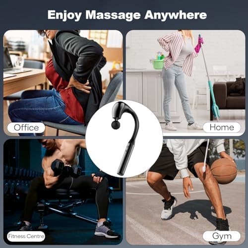 Pistolet de massage ergonomique avec 4 têtes et 5 vitesses pour soulager la douleur