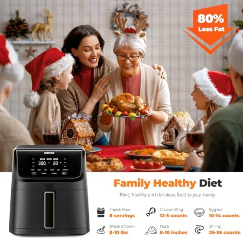 Friteuse à air multifonctionnelle 7L avec écran tactile et cuisson saine