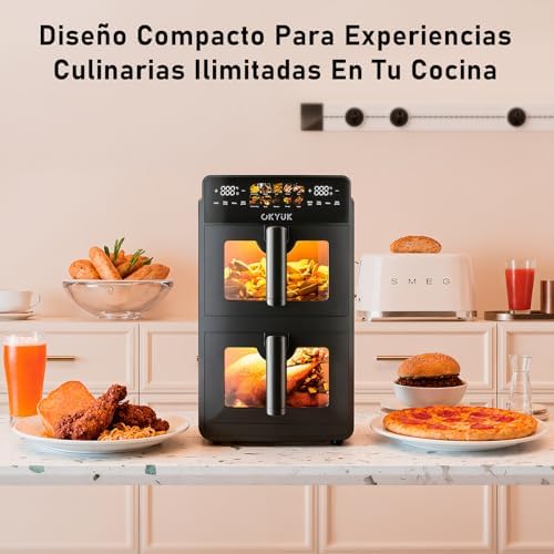 Air fryer 10L avec double compartiment et puissance exceptionnelle pour une cuisson rapide et saine