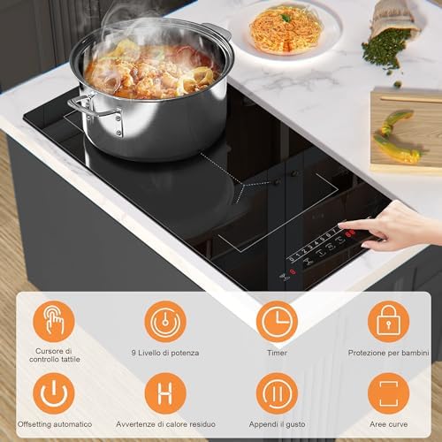 Plaque induction 2 feux compacte et flexible pour une cuisson rapide et efficace
