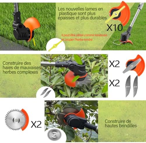 Débroussailleuse électrique sans fil avec puissance et légèreté pour un jardinage facile