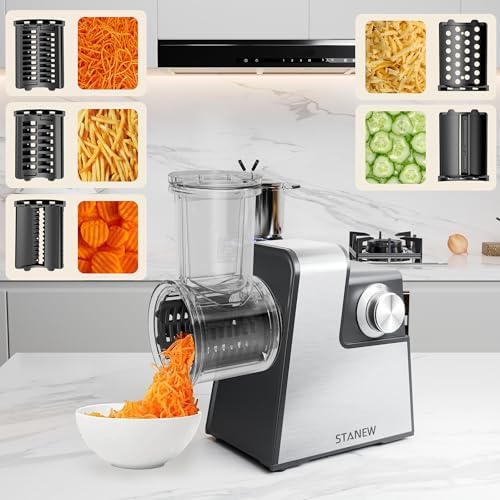 Râpe légumes électrique multifonctionnelle avec moteur puissant et accessoires variés
