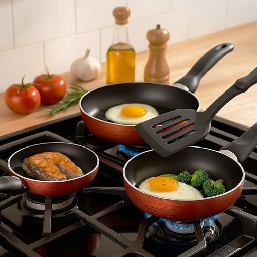 Batterie de cuisine 5 pièces en acier inoxydable avec poêles en aluminium pressé