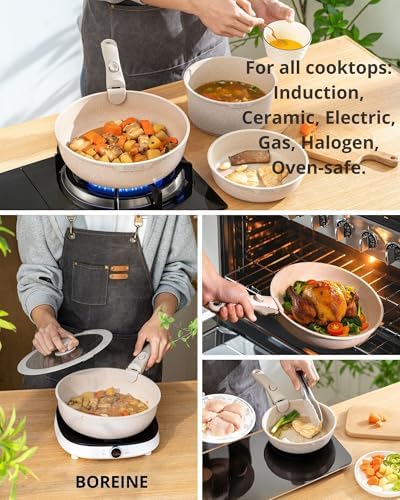 Batterie de cuisine induction avec revêtement antiadhésif pour une cuisson saine