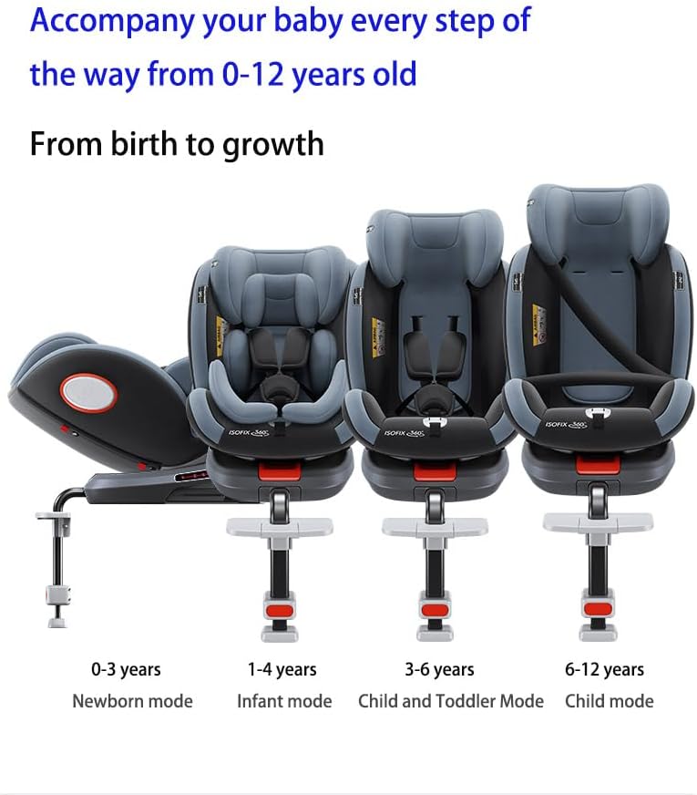 Siège auto isofix avec rotation à 360°, sécurité avancée et matériaux respirants