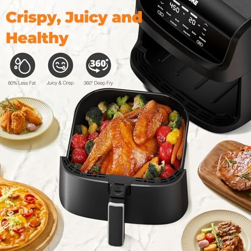 Friteuse à air multifonctionnelle 7L avec écran tactile et cuisson saine