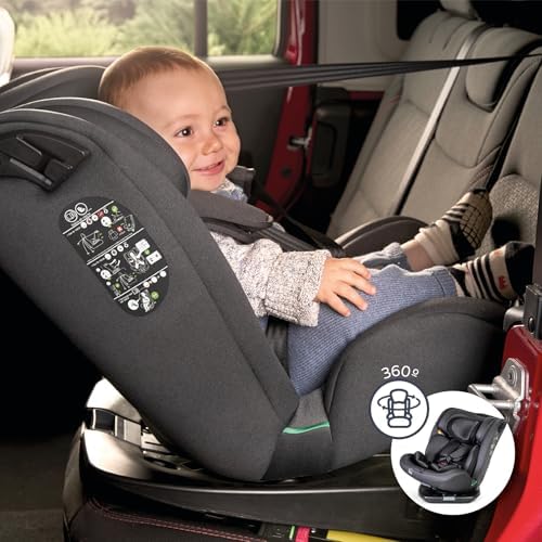 Siège auto isofix pivotant et ajustable pour enfants de 0 à 12 ans