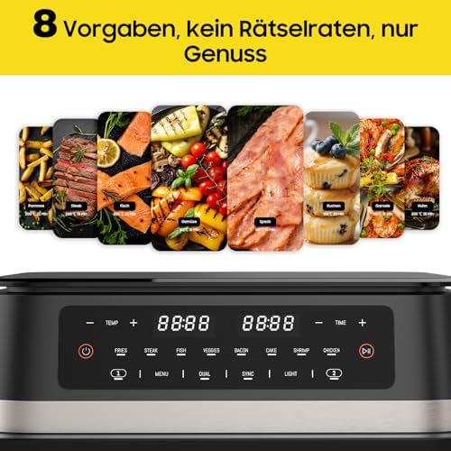 Friteuse à air XXL 11L avec double zone et cuisson rapide et saine