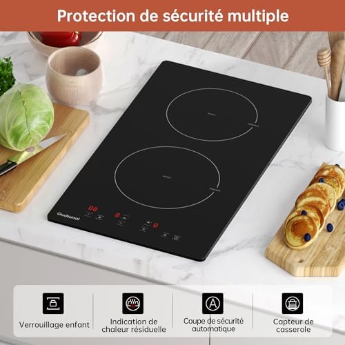 Plaque induction 2 feux avec fonctionnalités avancées et sécurité renforcée