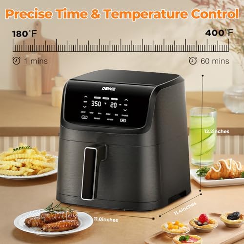 Friteuse à air multifonctionnelle 7L avec écran tactile et cuisson saine