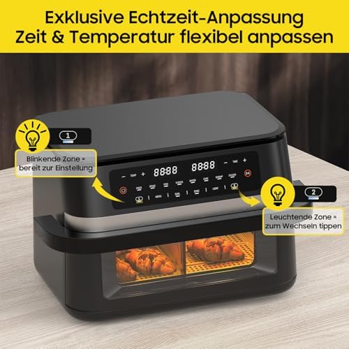 Friteuse à air XXL 11L avec double zone et cuisson rapide et saine