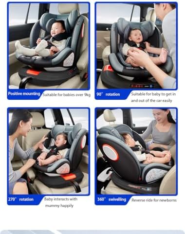 Siège auto isofix avec rotation à 360°, sécurité avancée et matériaux respirants