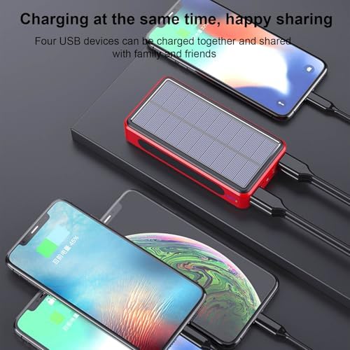Batterie externe 50000mAh avec chargeur solaire et lumière LED pour utilisation extérieure
