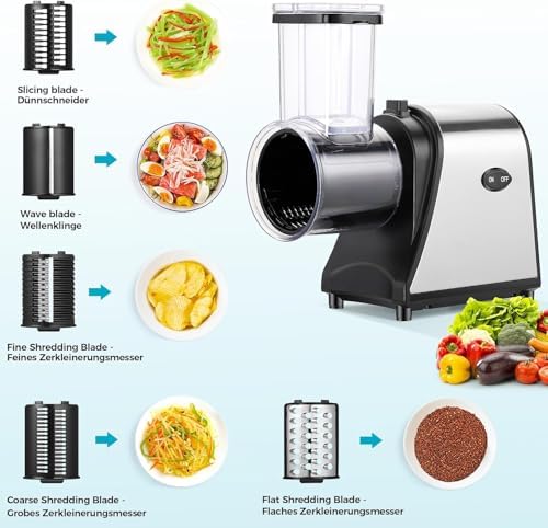 Râpe légumes électrique multifonctionnelle avec moteur puissant et nettoyage facile