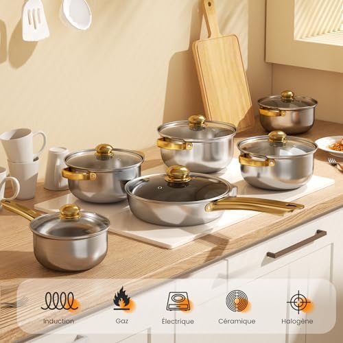 Batterie de cuisine en acier inoxydable avec nettoyage facile et durabilité exceptionnelle