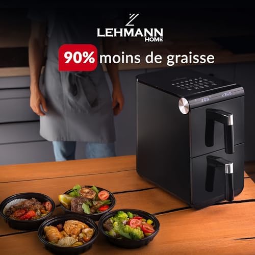 Friteuse à air chaud double chambre 11L avec contrôle indépendant et design moderne
