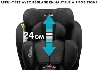 Siège auto isofix avec rotation 360° et sécurité i-Size pour enfants de 0 à 12 ans