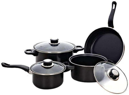 Batterie de cuisine durable et polyvalente avec revêtement antiadhésif et poignées sécurisées