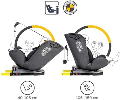 Siège auto isofix pivotant et ajustable pour enfants de 0 à 12 ans