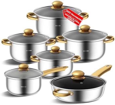 Batterie de cuisine en acier inoxydable avec nettoyage facile et durabilité exceptionnelle