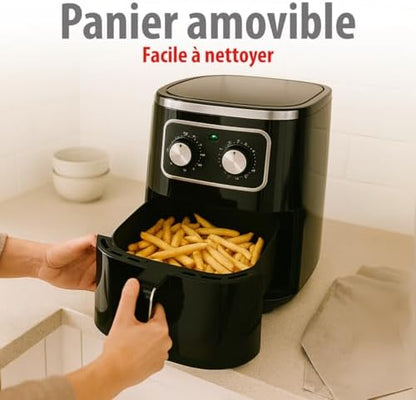 Friteuse à air 4,5 L avec minuterie et contrôle de température pour 1-4 personnes