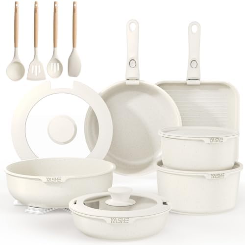 Batterie de cuisine polyvalente avec revêtement granit antiadhésif et design empilable