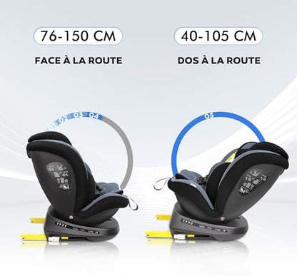 Siège auto isofix i-Size pour sécurité maximale et confort de 0 à 12 ans