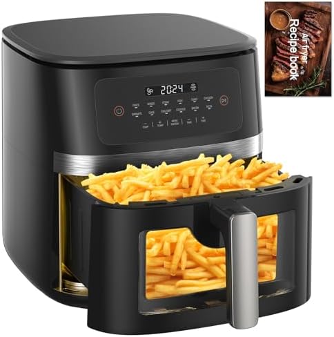Friteuse à air sans huile avec technologie de cuisson rapide et fenêtre de visualisation