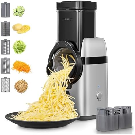 Râpe légumes électrique avec double protection et nettoyage facile
