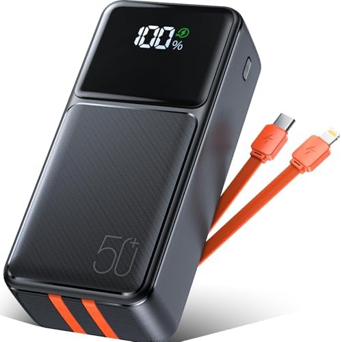 Batterie externe 50000mah avec charge ultra rapide et câbles intégrés