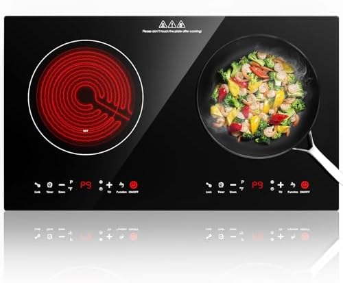 Plaque induction 2 feux avec sécurité avancée et économie d'énergie