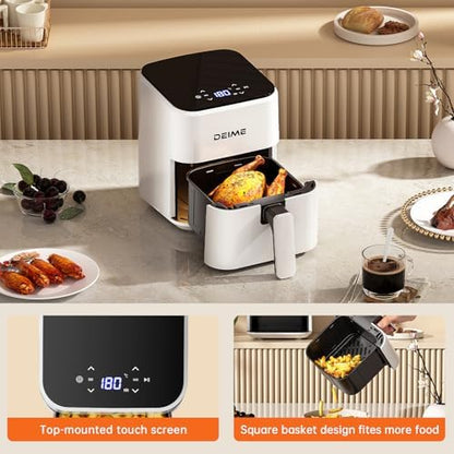Friteuse à air compacte et efficace de 2,5L avec écran tactile et nettoyage facile