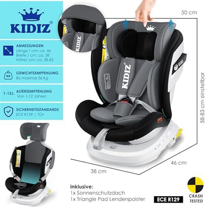 Siège auto isofix pivotant 360° avec sécurité optimale et confort pour enfants