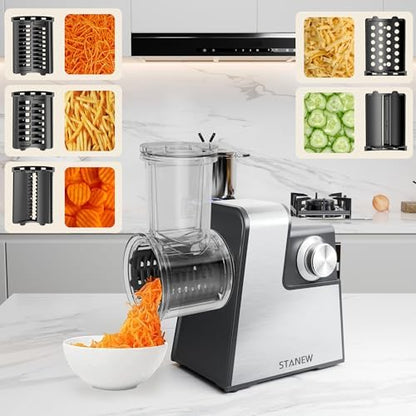 Râpe légumes électrique multifonctionnelle avec moteur puissant et accessoires variés