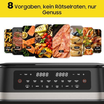 Friteuse à air XXL 11L avec double zone et cuisson rapide et saine