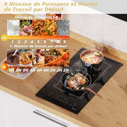 Plaque induction 2 feux compacte et flexible pour petites cuisines