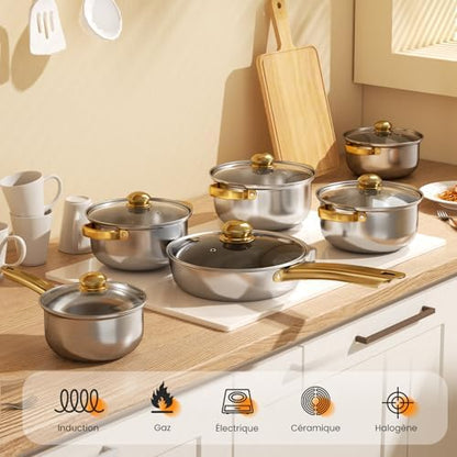 Batterie de cuisine en acier inoxydable avec nettoyage facile et durabilité exceptionnelle