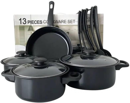 Batterie de cuisine durable et polyvalente avec revêtement antiadhésif et poignées sécurisées