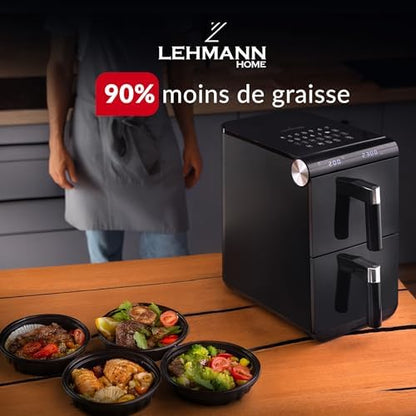 Friteuse à air chaud double chambre 11L avec contrôle indépendant et design moderne